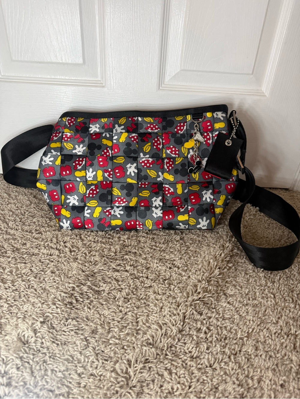 Disney Harvey’s Mickey Pattern Gray Crossbody Bag